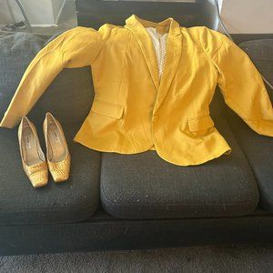 Mustard Yellow Blazer (Size 1 X) and Sacha London Dress Shoes (Size 8)